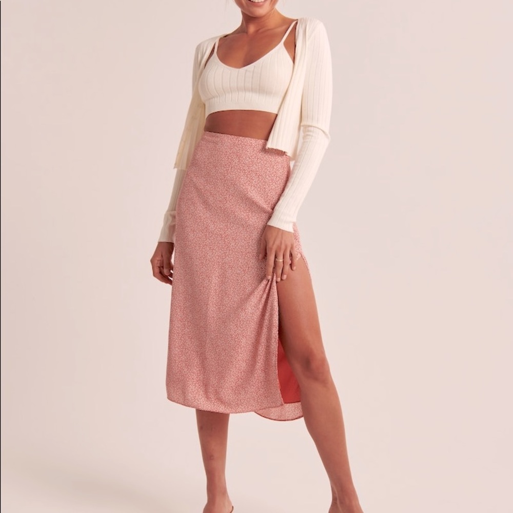 Abercrombie High Slit Midi Skirt